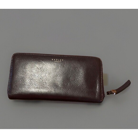 Radley London Leather Whitley Calf Hair Zip Around Wallet Maroon Country Western - Picture 2 of 7